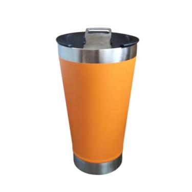 Imagem de Copo Térmico Inox, 473ml, Aço Inoxidável, Isolamento Térmico, Portátil, para Cerveja e Café COR LARANJA