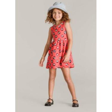 Imagem de Vestido regata Turma da Mônica infantil menina Brandili, 6, Vermelho