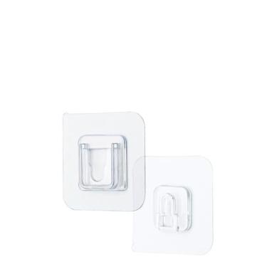 Imagem de NevStp Ganchos de parede adesivos de dupla face, ganchos de adesivos transparentes fortes, ganchos de armazenamento de parede, ganchos para cozinha, banheiro, 10 pares, fivela única