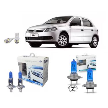 Imagem de Kit Lâmpadas Super Branca Farol Alto Baixo Pingos Vw Gol G5