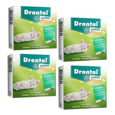 Imagem de 4 Drontal Spot On 0,35 Ml Gatos 0,5 A 2,5 Kg Profender Elanco