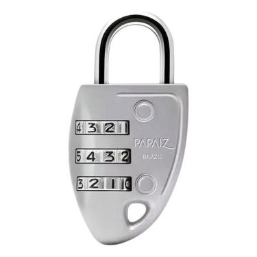 Imagem de Cadeado Segredo Cs23 Bolsa Mala Mochila Armário Prata - Papaiz
