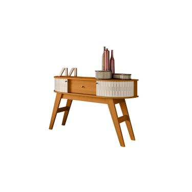 Imagem de Aparador Estoril Cinamomo e Off White 136cm com Tampo Prateleira Liberty Móveis