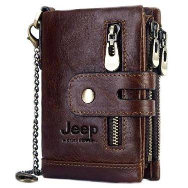 Imagem de Carteira Jeep Masculina Feminina De Couro 100% Legítimo dia dos Namora