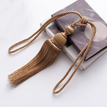 Imagem de Suportes de cortina de amarração de cortina Correia de cortina com franjas de janela Correia de cortina de gancho simples, T5,4 pcs