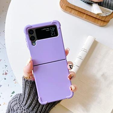 Imagem de Air-Bag Silicone Fold Case para Samsung Galaxy Z Filp 4 3 5G Capa Leve Protector Phone Shell Soft Bumper, Roxo, para Galaxy Z Flip 4