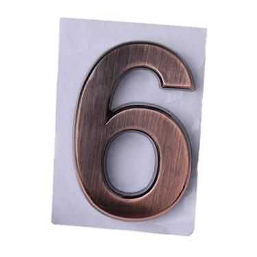 Imagem de Números e letras de casas ABS Plástico Bronze Autoadesivo 0-9 Números de portas Sinal de endereço de casa personalizado