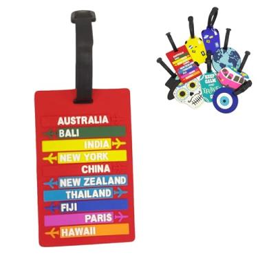 Imagem de Identificador De Mala De Viagem Tag de Bagagem Avião Férias Etiqueta Silicone Premium (TAG03 Destinos)