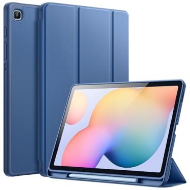 Imagem de JETech Capa para Samsung Galaxy Tab S6 Lite 10,4 Polegadas 2024/2022/2020 com Suporte para Caneta S, Capa para Tablet com Parte Traseira de TPU Macio, Ativação/Repouso Automático (Marinha)
