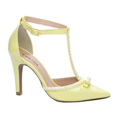Imagem de Sapato Scarpin Salto Alto Social Amarelo Torricella Genero:Feminino;Cor:Amarelo;Tamanho:35