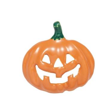 Imagem de Broche de abóbora com strass dourado esmaltado Dia das Bruxas Ação de Graças Planta Laranja Folha Verde Chique Broches de Cristal Alfinetes de Lapela para Mulheres Outono Outono Inverno Festival Natal