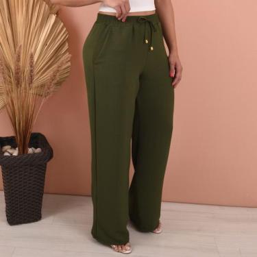 Imagem de Calça Feminina Alfaiataria Estilo Pantalona Básica Com Bolso - Lori Mo