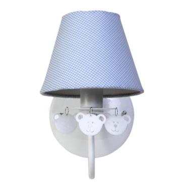 Imagem de Arandela 1 Lâmpada Ursinhos Azul Quarto Bebê Infantil Menino - Potinho
