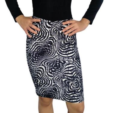Imagem de Saia Feminina Lápis Elástico Estampas Sortidas Suplex Pp ao Plus Size 