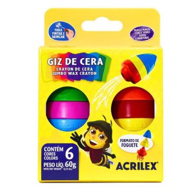 Imagem de Giz de Cera Jumbo Formato Foguete 60g - Acrilex