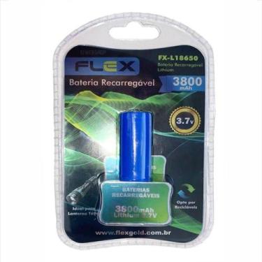 Imagem de Bateria Recarregável Flex Li-Ion para Lanterna Tática Tamanho 18650 3,