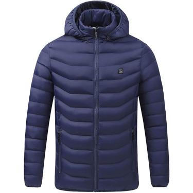 Imagem de Jaquetas aquecidas para homens com capuz Jaqueta aquecida Jaquetas de aquecimento USB Roupas de algodão com aquecimento inteligente Terno de pesca Inverno para andar de bicicleta, motociclet