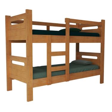 Imagem de Beliche Solteiro MDF c/ Escada Irmãos Seguro Cor Cerejeira