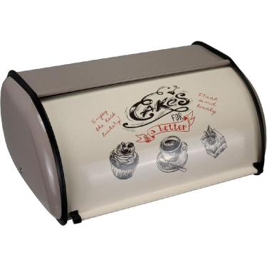 Imagem de PORTA PÃO HOME&CO METAL 15x33x23cm CINZA E BRANCO