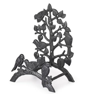 Imagem de Sungmor Suporte de mangueira de jardim de ferro fundido resistente – Suporte de mangueira de água montado na parede – Carretel decorativo estilo retrô – 1,8 m 75 m 3 m Armazenamento de mangueira de