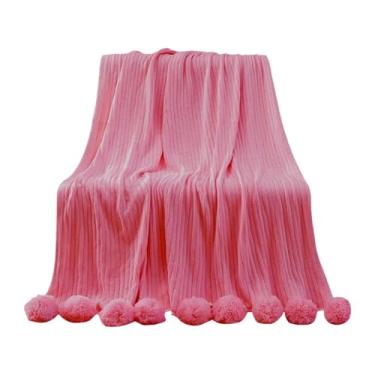 Imagem de FytStycale Cobertor de arremesso de malha coberta cobertor aconchegante 39,37 polegadas, Rosa Escuro