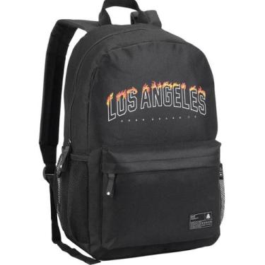 Imagem de Mochila Escolar Juvenil de Costas Preta Unisex NYC Los Angeles Brookly