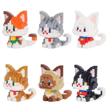 Imagem de Geniteen Mini Cat Building Block Sets, 6 Styles Cute Cat Model Micro Building Blocks Mini Animal Building Blocks Toys Party Favors for Teens