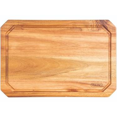 Imagem de Viking Culinary Madeira de acácia com tábua de corte ranhura para suco, 45,72 cm x 30,48 cm x 1,91 cm, marrom