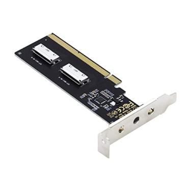 Imagem de NFHK Adaptador PCIE4.0 PCI-Express 16x para Dual Oculink SFF-8612 SFF-8611 8X VROC Adaptador para placa de vídeo SSD Mainboard