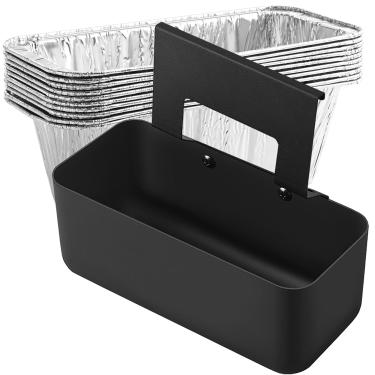 Imagem de HE-SANQI Coletor de graxa para grelha Blackstone com 10 pacotes de forros de copo de graxa bandeja de alumínio bandeja de gotejamento para chapa de 17, 22, 71 e 91 cm