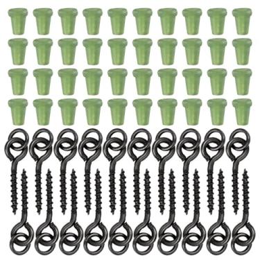 Imagem de Bait para parafusos de isca gancho talhas de pesca de 20pcs parafusos de boilie de aço + 40pcs tpr gonch stoppers para pesca de carpa com isca macia e gancho de manivela branca ou (Verde)