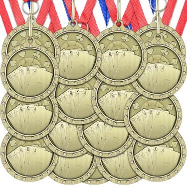 Imagem de Loetere 12 peças de medalhas de torneio de pôquer, cartas de baralho, troféu, troféu, troféu, prêmios