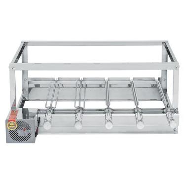 Imagem de Churrasqueira Integrada Inox 5 Espetos Giratórios - Série especial par