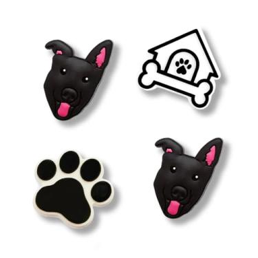 Imagem de TCHARIRY Pingentes de sapato de pastor alemão - pingentes de decoração de cachorro pastor alemão fofo presente para meninos, crianças, adolescentes e adultos - conjunto de 4, One Size, Plástico, Sem