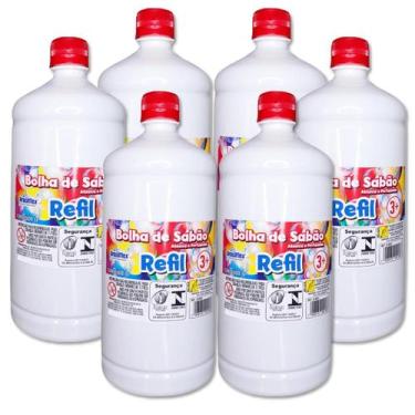 Imagem de Kit Refil para bolha de sabão líquido 6 litros Bubble para máquina de 