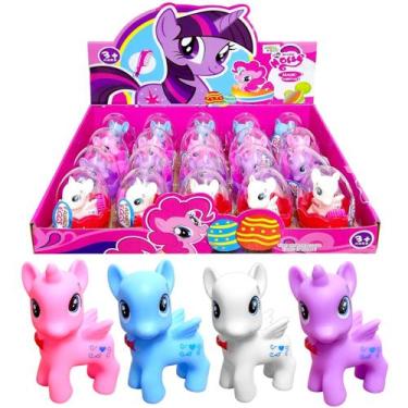 Imagem de Caixa 20 Unicórnios Pony no Ovinho Vinil Lembrança Festa Infantil p/ S