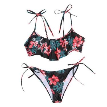 Imagem de Biquíni feminino bonito e sexy estampado biquíni - HUOGUO