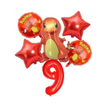 Imagem de Conjunto De Balões De Aniversário Pokémon Pikachu Squirtle Charmander 