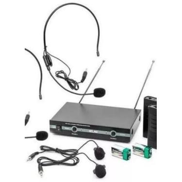 Imagem de Microfone Vhf s/ Fio Headset Lapela Lelong LE-910 Preto - Alinee