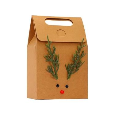 Imagem de Sacola de Papel Kraft Presente Bolsa Mão Desenho Animado Embalagem Decoração Petiscos Doces Ambientalmente Amigável e Resistente com Janela Transparente Adequado para Festas Casamentos Aniversários Ac