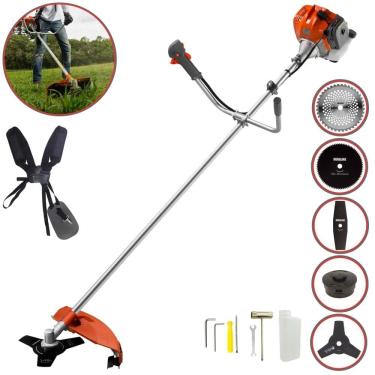 Imagem de Roçadeira À Gasolina Tekna RL430ACNTK 43cc 1,7HP 9.000rpm Completa 5 Em 1 Com Carretel de Nylon + Facas 2 Pontas, 3 Pontas, 40 Dentes e 80 Dentes