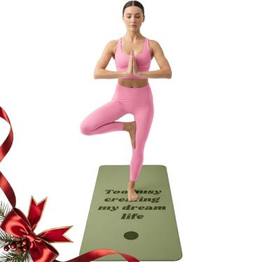 Imagem de Tapete de Pilates Ecológico Antiderrapante – Tapetes de Exercícios Verdes para Treino em Casa, Ioga Quente e Alongamento – Equipamento de Fitness Essencial e Acessórios para Mulheres
