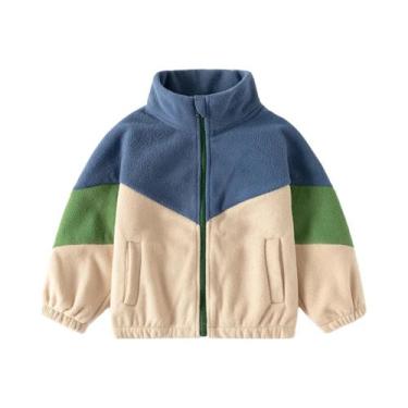 Imagem de Jaqueta De Fleece Polar Para Meninos, Moletom Casual Infantil Com Comb