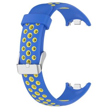 Imagem de TIOYW Pulseira de silicone para Xiaomi Band 9 8, pulseira de substituição para relógio inteligente respirável de duas cores para Xiaomi MiBand 8/9, One Size, Ágata