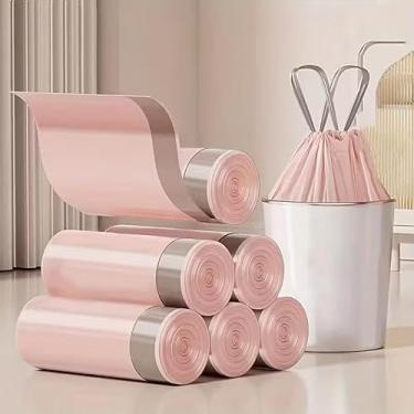 Imagem de 50 sacos de lixo extra grossos duráveis com cordão – sacos de lixo grandes portáteis de cozinha para uso doméstico