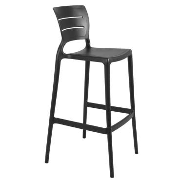 Imagem de Banqueta Alta para Bar Tramontina Amélia Marrom em Polipropileno com Proteção Antimicrobiana