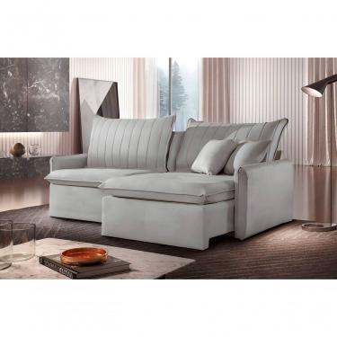 Imagem de Sofá Madri Cama Retrátil E Reclinável 200cm - Prata