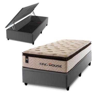 Imagem de Cama Box Baú Quartzo 96x203 com Molas Ensacadas King House