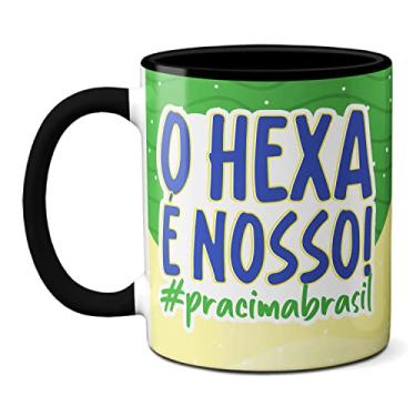 Imagem de Caneca Homer Lisa Simpsons O Hexa É Nosso! Pra Cima Brasil! (Preta)