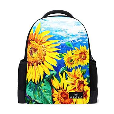 Imagem de My Daily Mochila de pintura a óleo de girassol para laptop de 14 polegadas, mochila para viagem, faculdade, escola, Multicolorido., One Size, Computador portátil